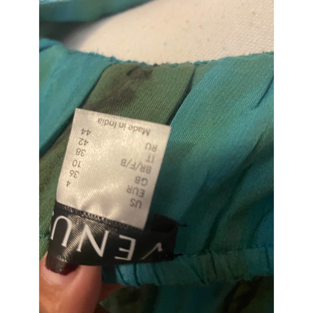 Venus maxi empire style dress, green and teal, size 4 - Picture 9 of 13